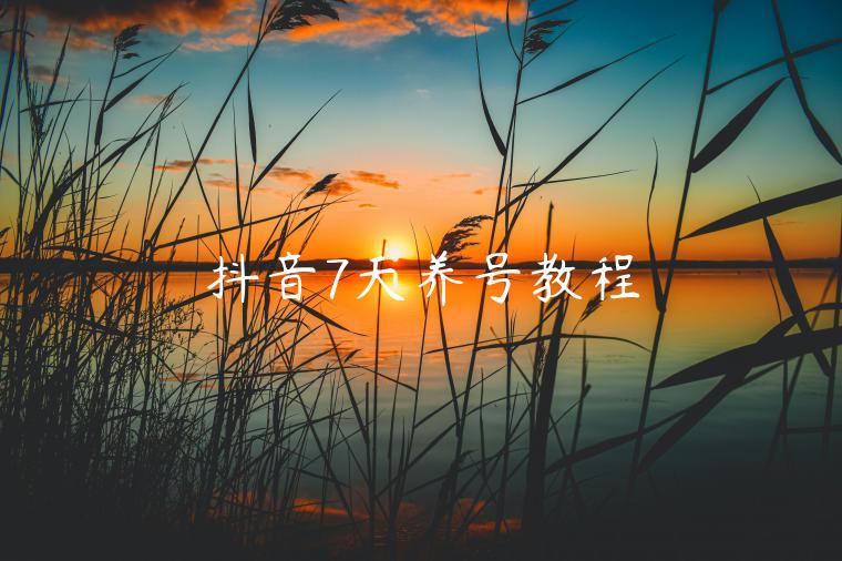 抖音7天養(yǎng)號教程